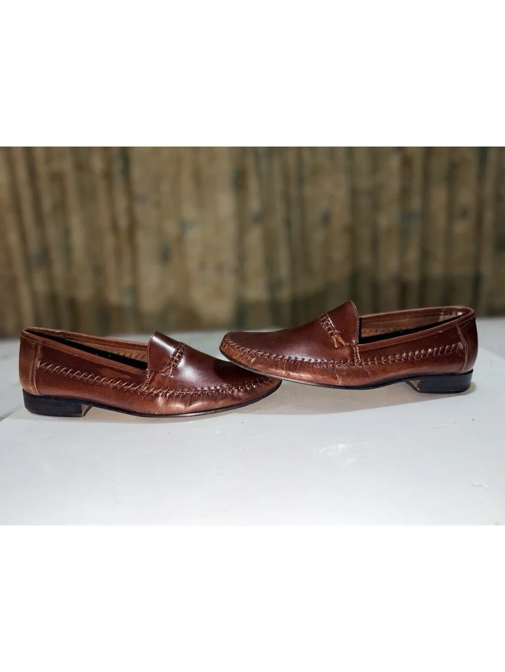 Giorgio Brutini Men's 10.5 D Brown Leather Penny Loafer Dress Shoes
